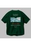 Travertines Pamukkale Back Printed Green Oversize T-Shirt Men's Women's Cotton Crew Neck T-Shirt - 3