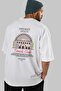 Aspendos Antalya Back Printed White Oversize T-Shirt Men's Women's Cotton Crew Neck T-Shirt - 7
