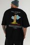 Pisa Tower Italy Back Printed Black Oversize T-Shirt Men Women Cotton Crew Neck T-Shirt - 6
