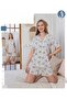 Women's Short Sleeve Front Button 100% Cotton Shorts Pajamas Set