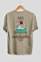 Uludağ Turkey Back Printed Beige Oversize T-Shirt Men's Women's Cotton Crew Neck T-Shirt - 2