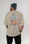 Pompeii Italy Back Printed Beige Oversize T-Shirt Men Women Cotton Crew Neck T-Shirt - 4