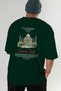 Taj Mahal India Back Printed Green Oversize T-Shirt Men Women Cotton Crew Neck T-Shirt - 7
