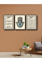 Black Frame Look 3 Pieces Prayers Wall Decor Painting Set for Living Room Sitting Bedroom - 3