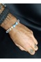 Clear,Blue Glass Beads and Metal Glass Beads Bracelet - 3