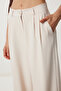 Woven Palazzo Trousers with Pockets Lgk0007 Cream - 4