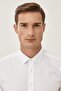 Men's White Iron-Free Tailored Slim Fit Slim Fit Classic Collar 100% Cotton Shirt - 3
