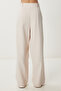 Woven Palazzo Trousers with Pockets Lgk0007 Cream - 5