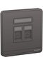 AvatarOn E8332RJS_DG 1 Gang 2 Keystone Wallplate Jack RJ-45 Dark Grey - 2