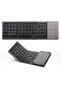 Foldable full-size Bluetooth keyboard with touchpad and PU leather cover for iOS, Windows & travel.