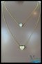 Double Necklace with Pearl and Heart Detail |   Elegant Gold Color |   Women's Jewelry Accessory |   Stylish Combination - 3