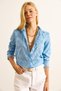 Women's Baby Blue Fisto Regular Fit Cotton Shirt Gml-19001329 - 7
