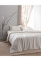 Perline Family Size 100% Cotton Embroidered Duvet Cover Set - Ecru/Beige