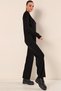 Women's Ribbed Bottom Top Set Black 1081 - 3