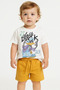 Daffy Duck Printed 100% Cotton Summer Set of 2, Comfortable Casual Wear with Yellow Shorts