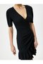 Puff Sleeve V Neck Mini Dress - 5