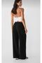 New^^^Women's New Season Linen Mixed Waist Rubber Detail Lace up Palazzo Pants (Efil Efil) - 3