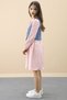 Pink Jean Vest Long Sleeve Girl's 2-Piece Muslin Dress 20667 - 4
