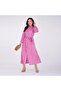 Geometric Printed Maxi Dress – High Neck with Elastic Cuffs, Available in 3 Colours