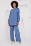 Women's Linen Tunic Pants Double Set Indigo 1080