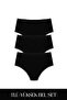 Cotvie Black Cotton High Waist Set of 3 Panties
