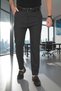 Men's Smoked Italian Cut Lycra Sports Trousers Stretch Fabric Ankle Length Pipe Leg Classic Trousers 25020