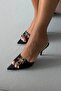 Heny Stone Buckle Black Matte Satin - 5
