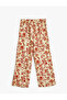 Beige Girl's Cotton Flare Trousers - 2