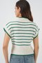 Women's Striped Knitwear Sweater 15926 - Emerald Green - 6