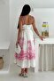 Patterned Linen Dress Pink - 4