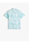 Short Sleeve Shirt Floral Printed Cotton Pocket Detail - 2