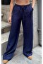 ''All Seoson's'' Wi̇de Leg (Palazzo) Linen%Cotton Mixed Ephil Ephil Waist Elastic'Women' Pants - 2