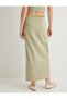 Women's Khaki Asymmetric Midi Skirt - 4