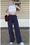 ''Moon Piece'' Wide Crotch High Belt Elastic Palazzo Women's Pants (Linen&Cotton) - 4