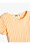 Basic Crop T-Shirt Short Sleeve Crew Neck Ribbed - 3