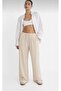 ''Moon Piece'' Wide Crotch High Belt Elastic Palazzo Women's Pants (Linen&Cotton)