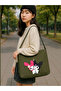 Kuromi and Melody Tote Bag, Cloth Bag, Khaki Canvas Messenger Bag, School Bag - 2