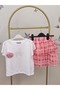 Girl's Collar Flower Detailed Chiffon Skirt Eid Suit - 4