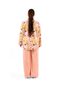 Peach Plush Floral Co-Ord Set – Shirt & Wide-Leg Pant. - 3
