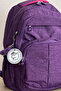 Purple Unisex Large Size School Bag, Crinkle Fabric, Laptop Travel Backpack, 24 Lt, 45X30Cm - 2