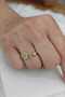 Gold Women's Ring with Ball Stone Detail - 3