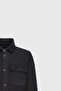 Men's Black Warm Relax Fit Relaxed Cut Classic Collar Pocket Fleece Shirt - 8