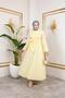 Women's Hijab Terikoton Lemon Stylish and Comfortable Cut Fixed Belted Long Dress Outfit - 3