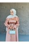 Zara Satin Belted Hijab Special Occasion Dress Mink - 2