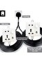 Dual Single Socket Extension Cord - 2 Universal Socket Outlet, Modern Design Space Saving Ele - 3