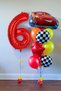 6 Years Old Cars Cars Lightning Mcqueen Race Car Concept Balloon Red Red Number Birthday Set