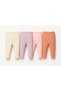 Baby Girl & Kids Cotton Ribbed Stretchy Leggings Set of 4