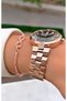 Brand Rose Gold Color Black Dial Women's Wrist Watch with 2 Years Warranty - Bracelet Gift - 6