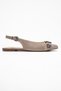 Dorothy Beige Suede Genuine Leather Buckle Pointed Toe Women's Sandals - 6