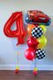 4 Years Old Cars Cars Lightning Mcqueen Race Car Concept Balloon Red Red Number Birthday Set